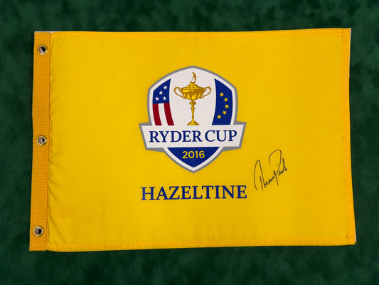 Thomas Pieters Signed 2016 Ryder Cup at Hazeltine Golf Flag + Dealer COA