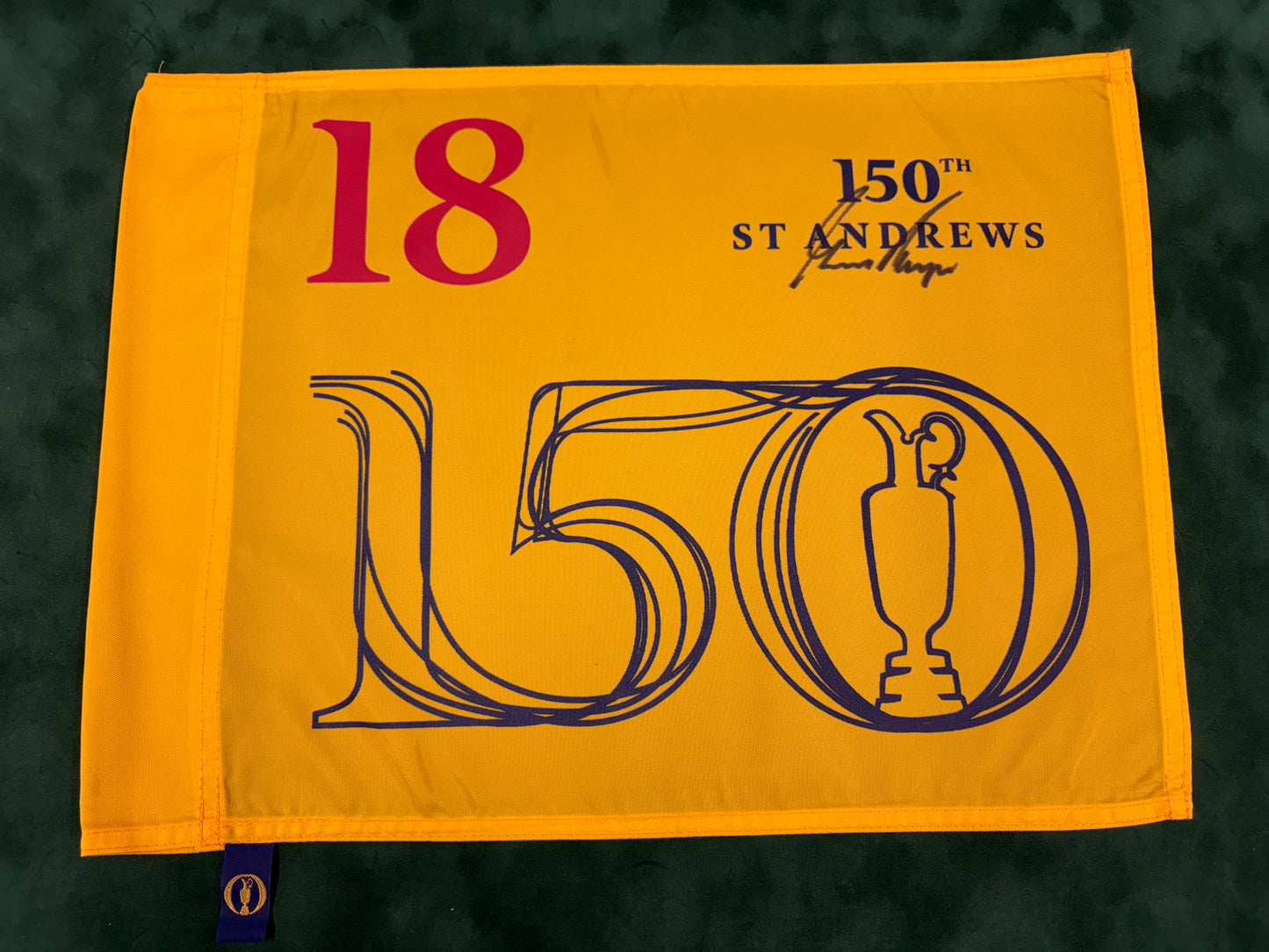 Gary Player Signed 150th Open at St Andrews Golf Flag + Dealer COA