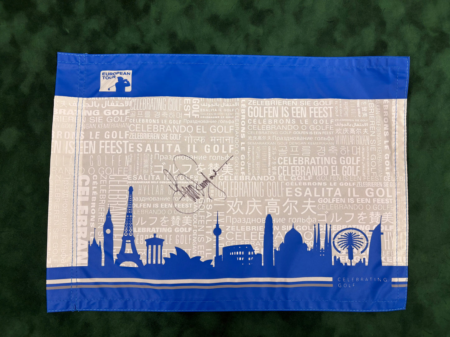 Brett Rumford Signed European Tour Golf Flag + Dealer COA