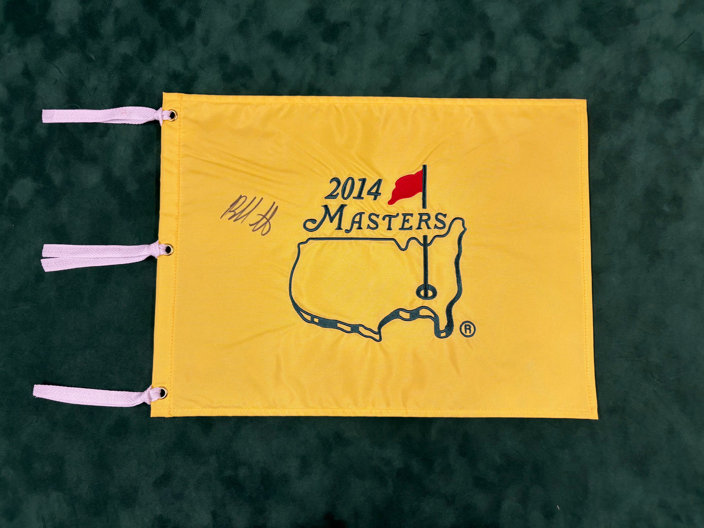 Bubba Watson Winner Signed 2014 Masters Golf Flag + Dealer COA