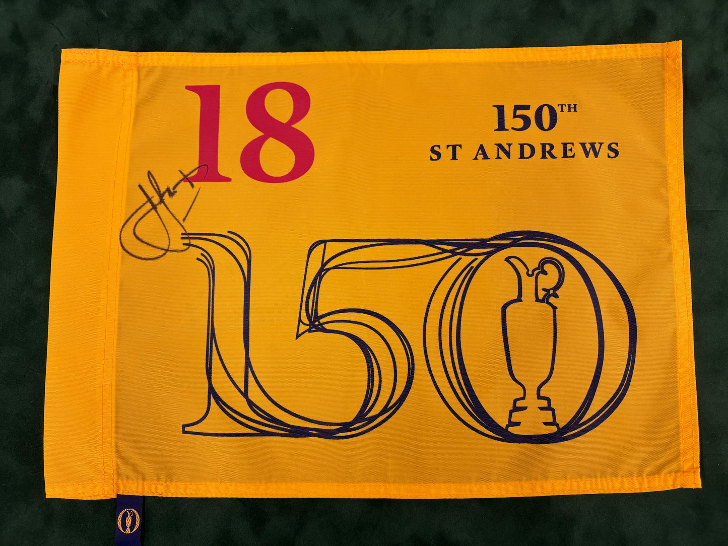 Cameron Smith Winner Signed 150th Open at St Andrews Golf Flag + Dealer COA