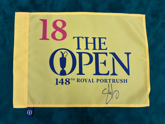 Shane Lowry Winner Signed 148th Open at Royal Portrush Golf Flag + Dealer COA