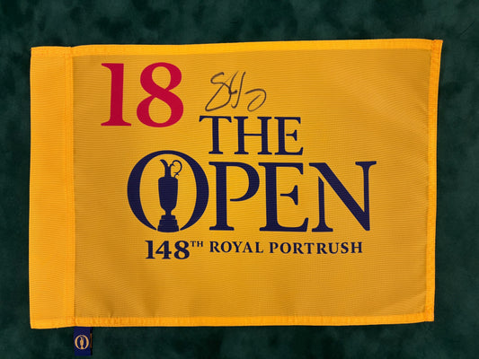 Shane Lowry Winner Signed 148th Open at Royal Portrush Golf Flag + Dealer COA