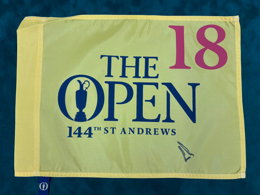 Ernie Els Signed 144th Open at St Andrews Golf Flag + Dealer COA