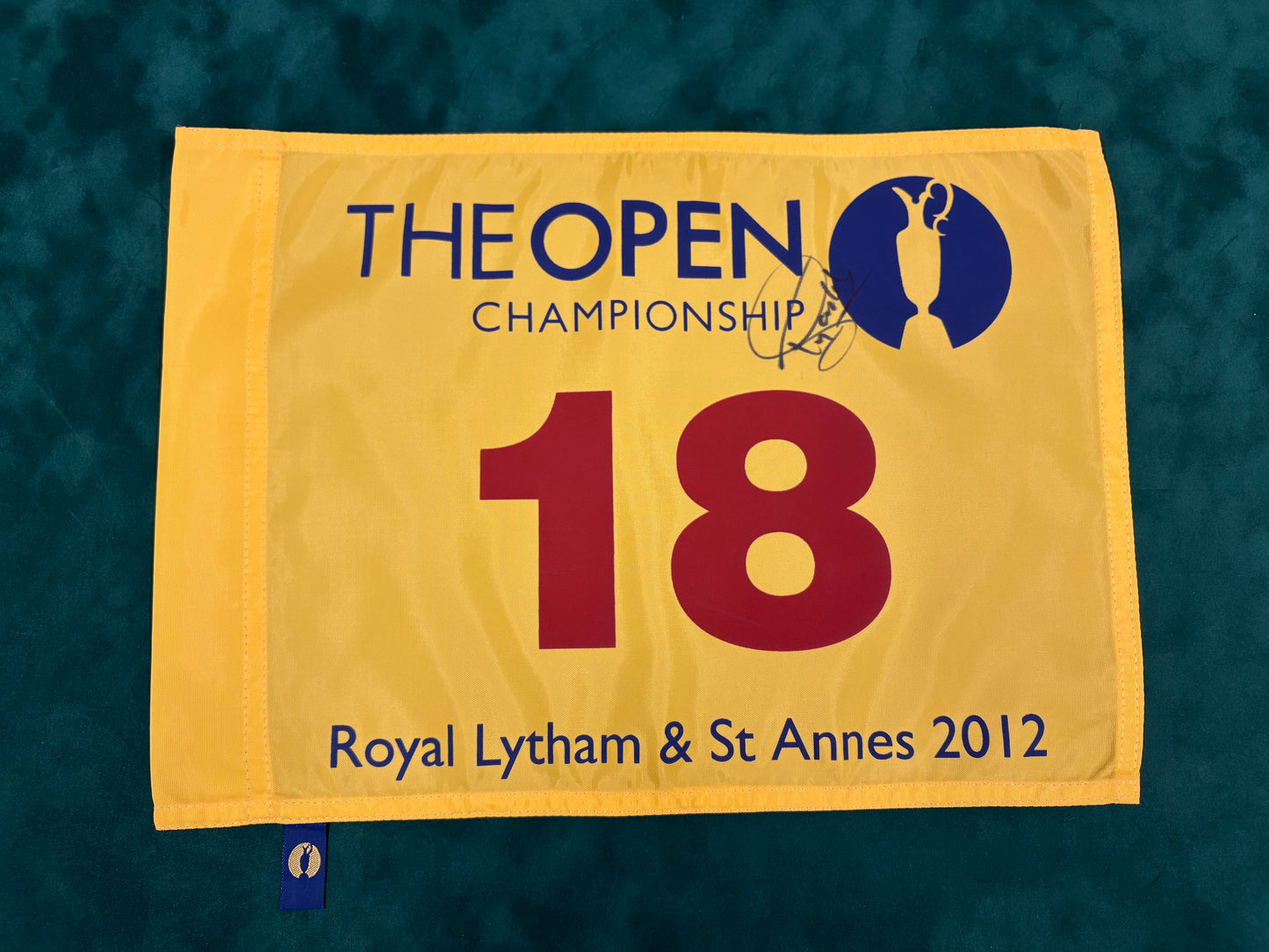 Tony Jacklin Signed 2012 Open at Royal Lytham & St Annes Golf Flag + Dealer COA