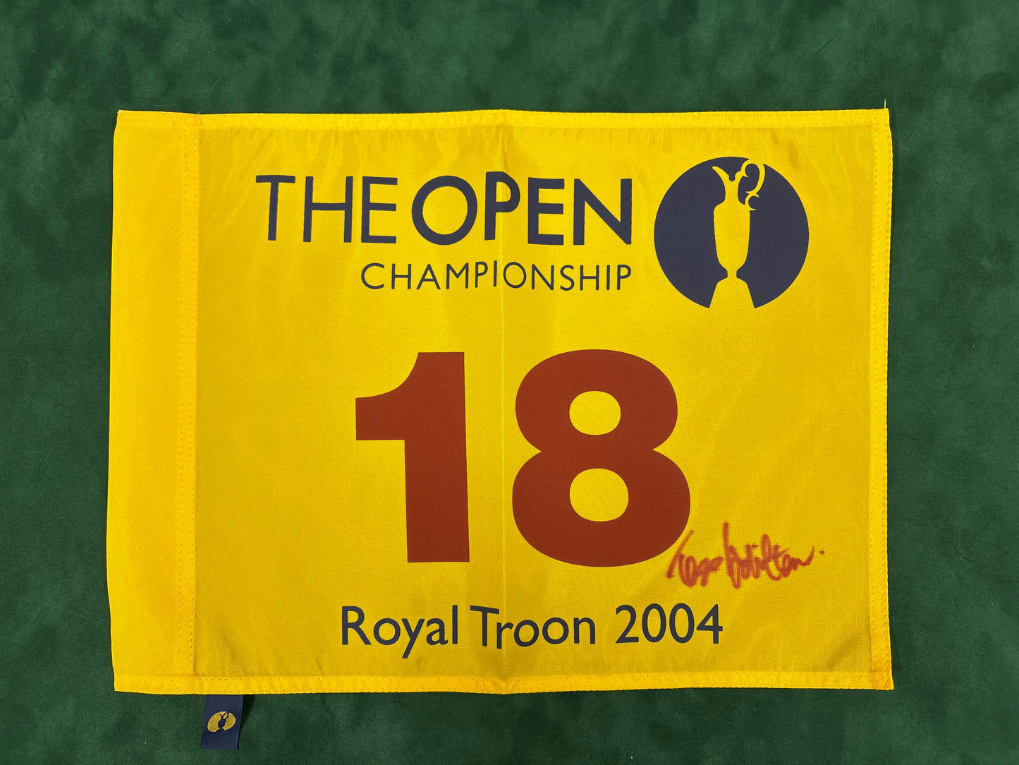 Todd Hamilton Winner Signed 2004 Open at Royal Troon Golf Flag + Dealer COA
