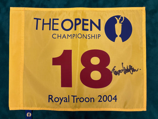 Todd Hamilton Winner Signed 2004 Open at Royal Troon Golf Flag + Dealer COA