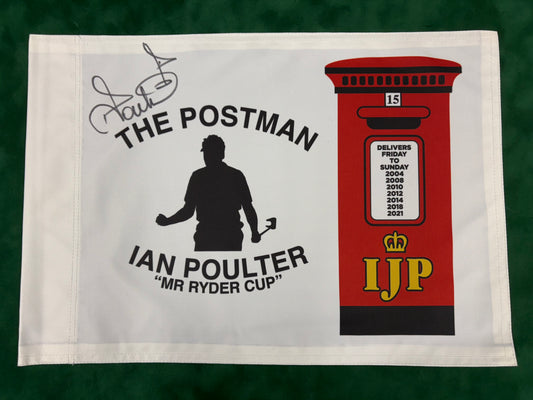 The Postman - Ian Poulter Signed 'Mr Ryder Cup' Post Box Golf Flag + Dealer COA