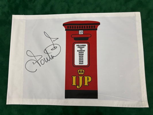 The Postman - Ian Poulter Signed White Ryder Cup Playing Years Post Box Golf Flag + Dealer COA