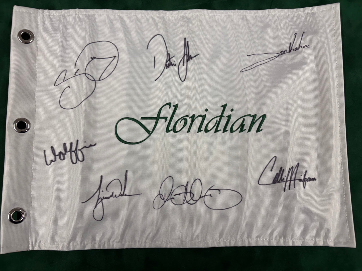 Floridian National Golf Club Pin Flag Signed By 7 (Tiger Woods, McIlroy) + Cert