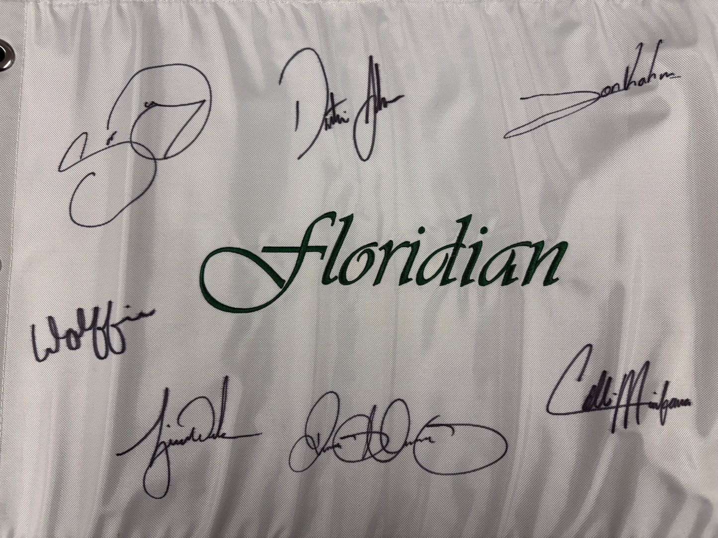 Floridian National Golf Club Pin Flag Signed By 7 (Tiger Woods, McIlroy) + Cert