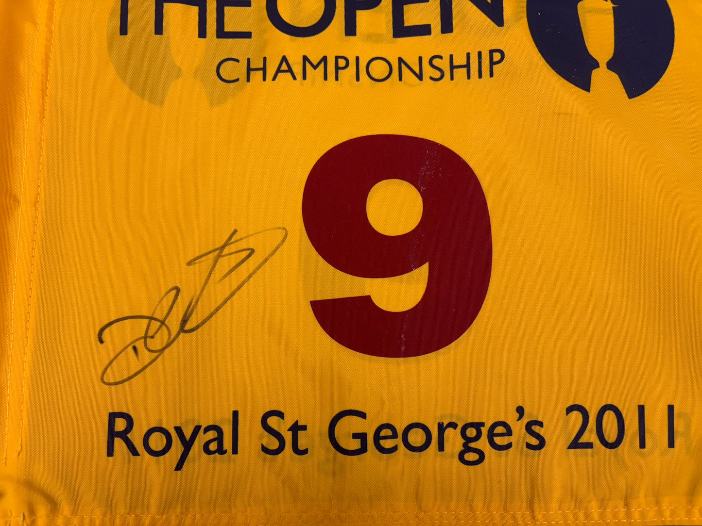 Darren Clarke Winner Signed 2011 Open at Royal St George's Course Used 9th Hole Golf Flag + Cert