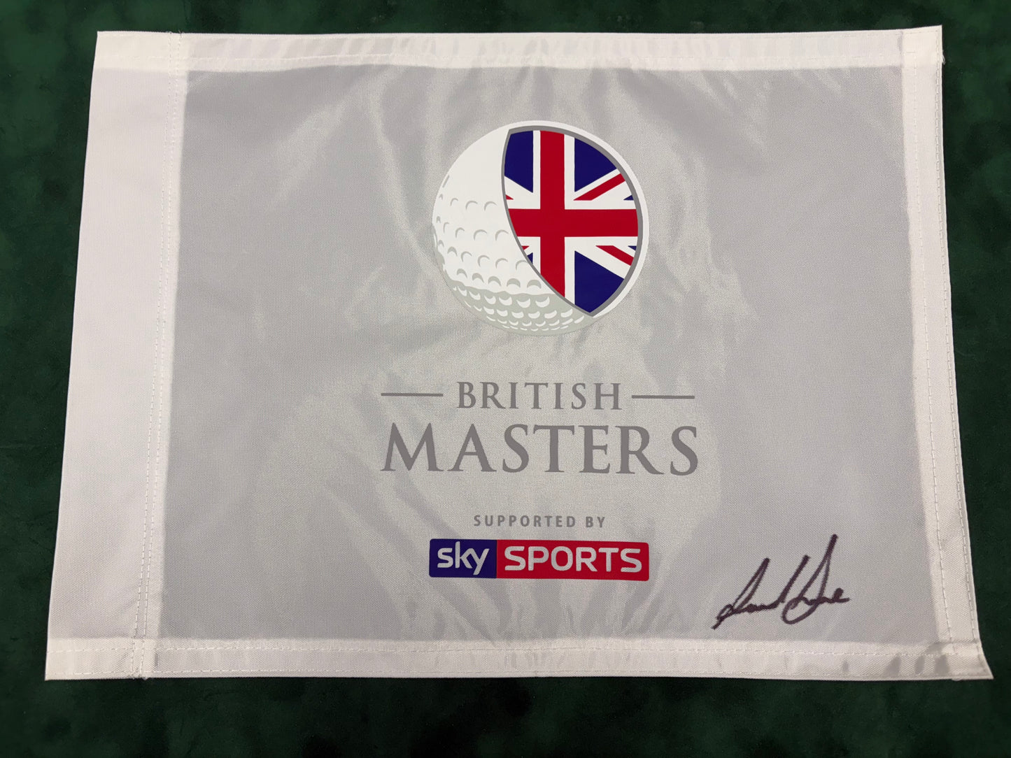 Paul Dunne 2017 Winner Signed British Masters Golf Pin Flag + Dealer COA