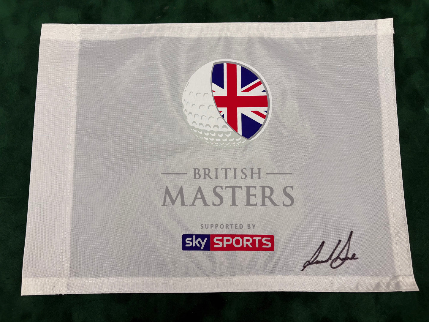 Paul Dunne 2017 Winner Signed British Masters Golf Pin Flag + Dealer COA