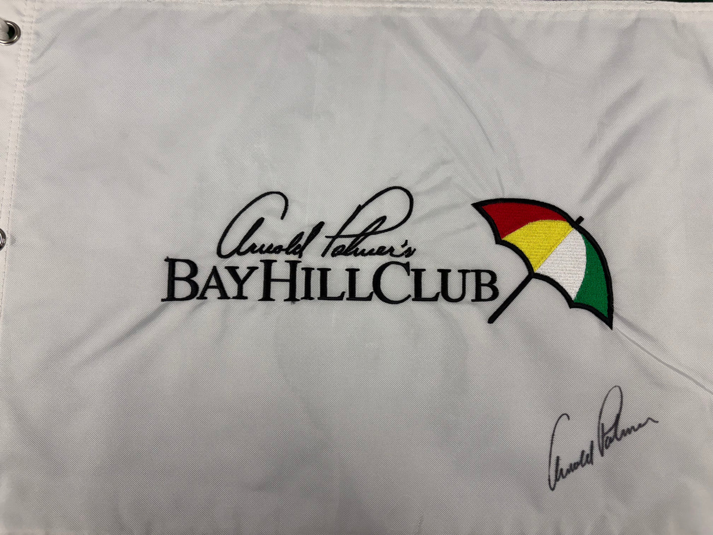 Arnold Palmer Signed Arnold Palmer's Bay Hill Club Golf Pin Flag + Dealer COA