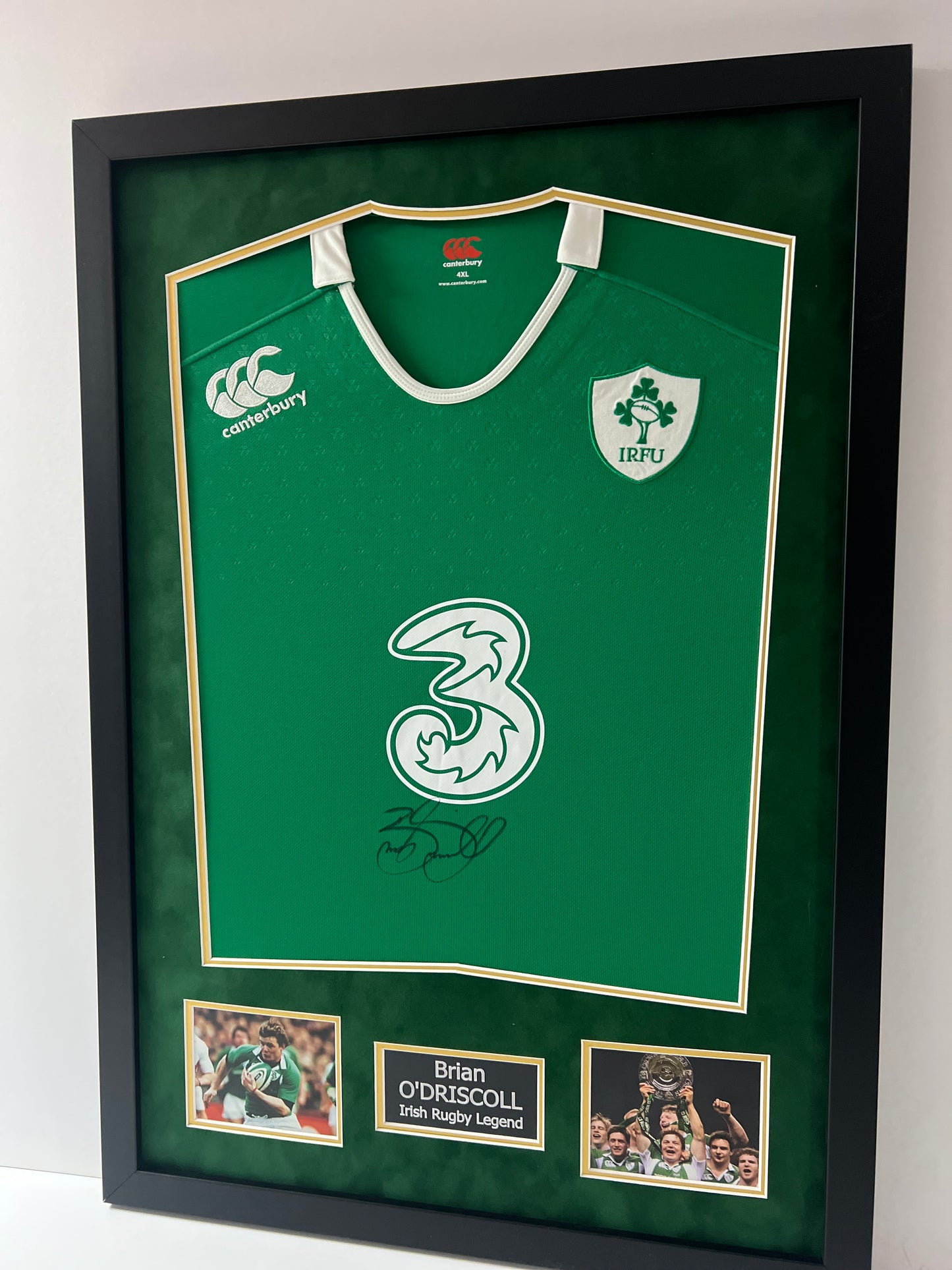 Brian O'Driscoll Irish Rugby Legend Signed & Framed Shirt (3 Canterbury) + Cert