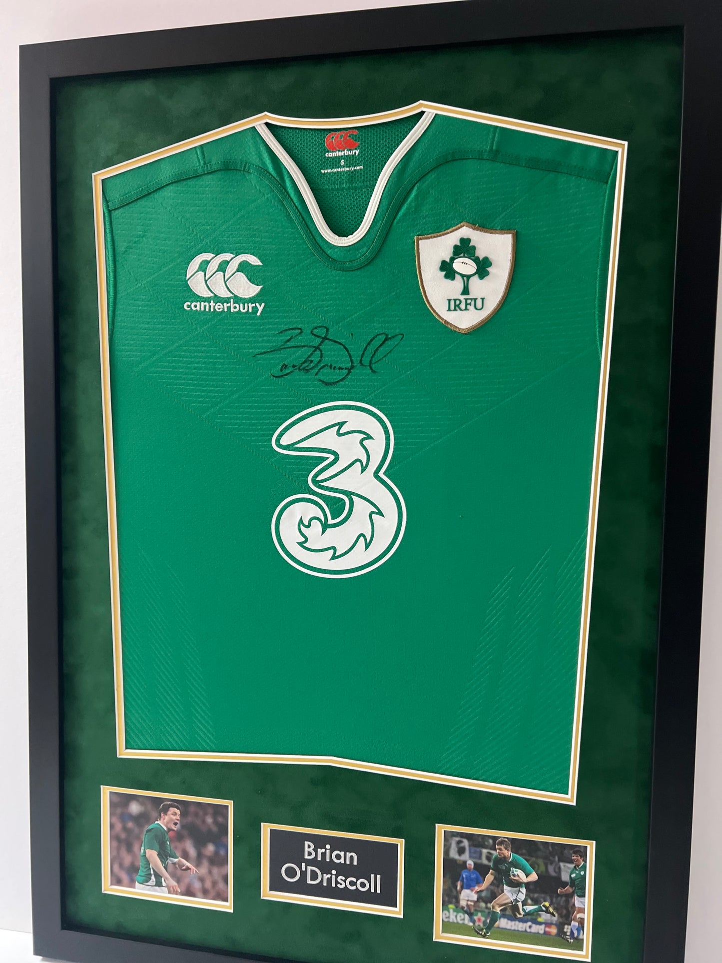 Brian O'Driscoll Irish Rugby Legend Signed & Framed Shirt (3 Canterbury) + Cert