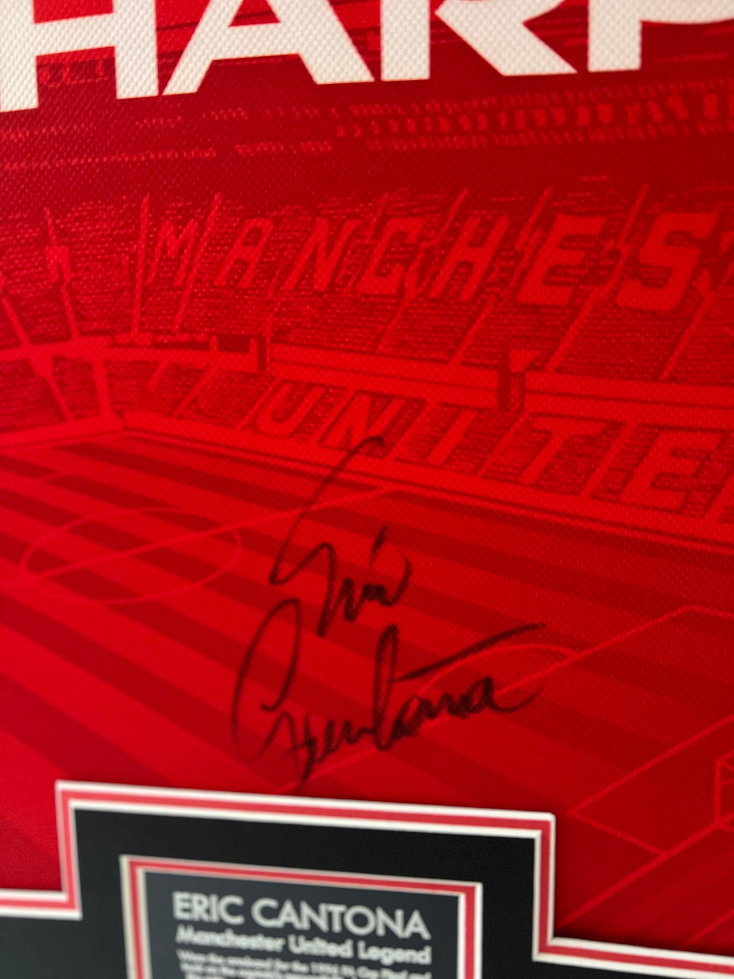 Eric Cantona Signed & Framed Retro Manchester United 1996 FA Cup Final Shirt + Cert