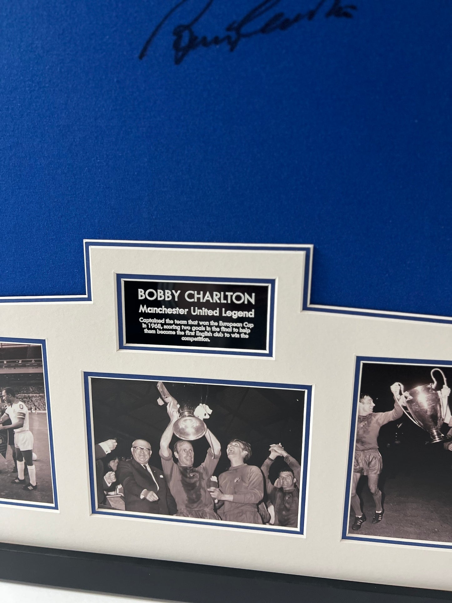 Sir Bobby Charlton Signed 1968 European Cup Final Framed Shirt + Cert