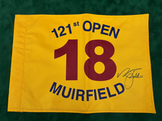 Sir Nick Faldo Winner Signed 121st Open at Muirfield Golf Flag + Dealer COA