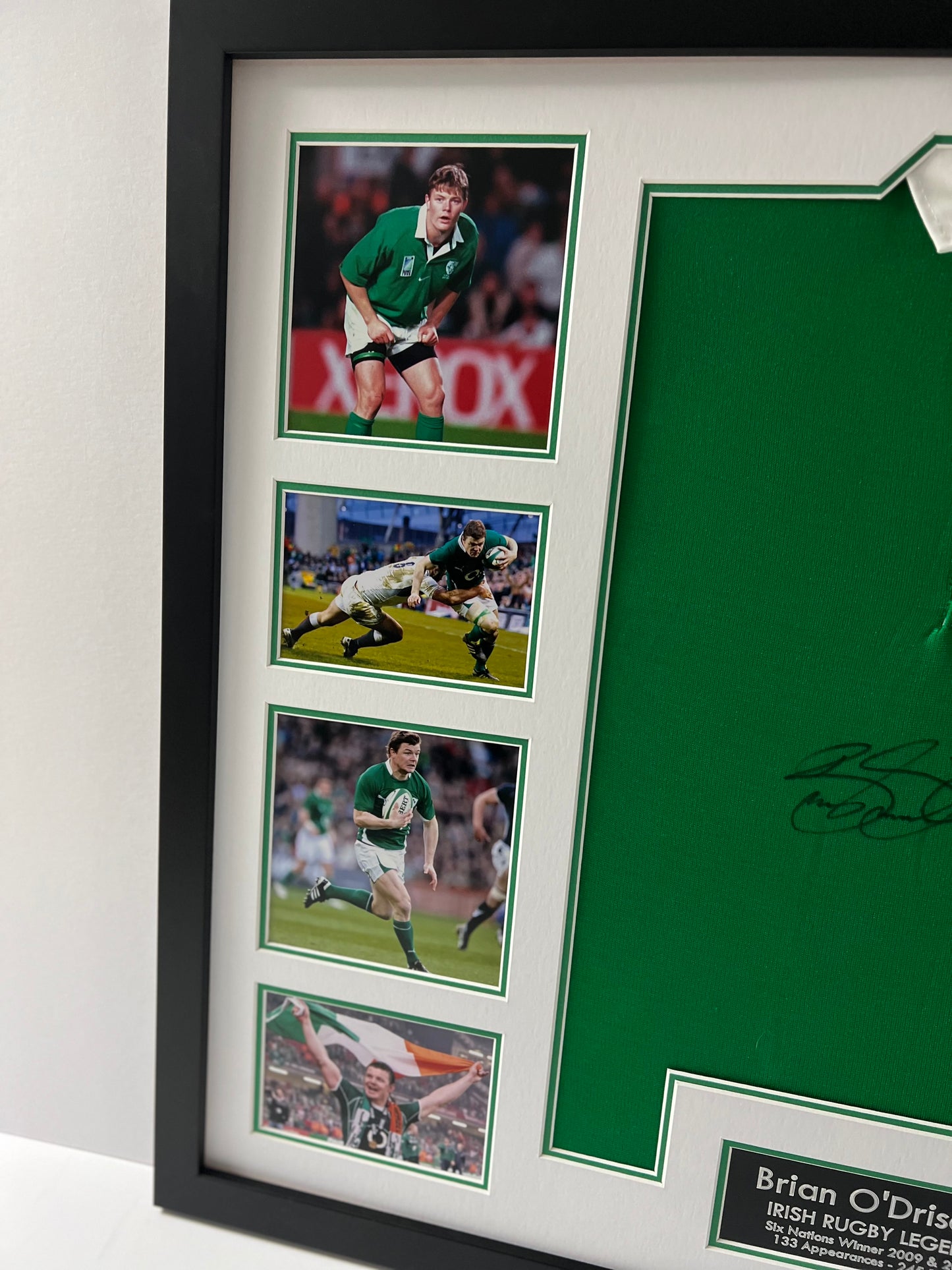 Brian O'Driscoll Irish Rugby Legend Signed & Framed Shirt (Ireland White) + Cert