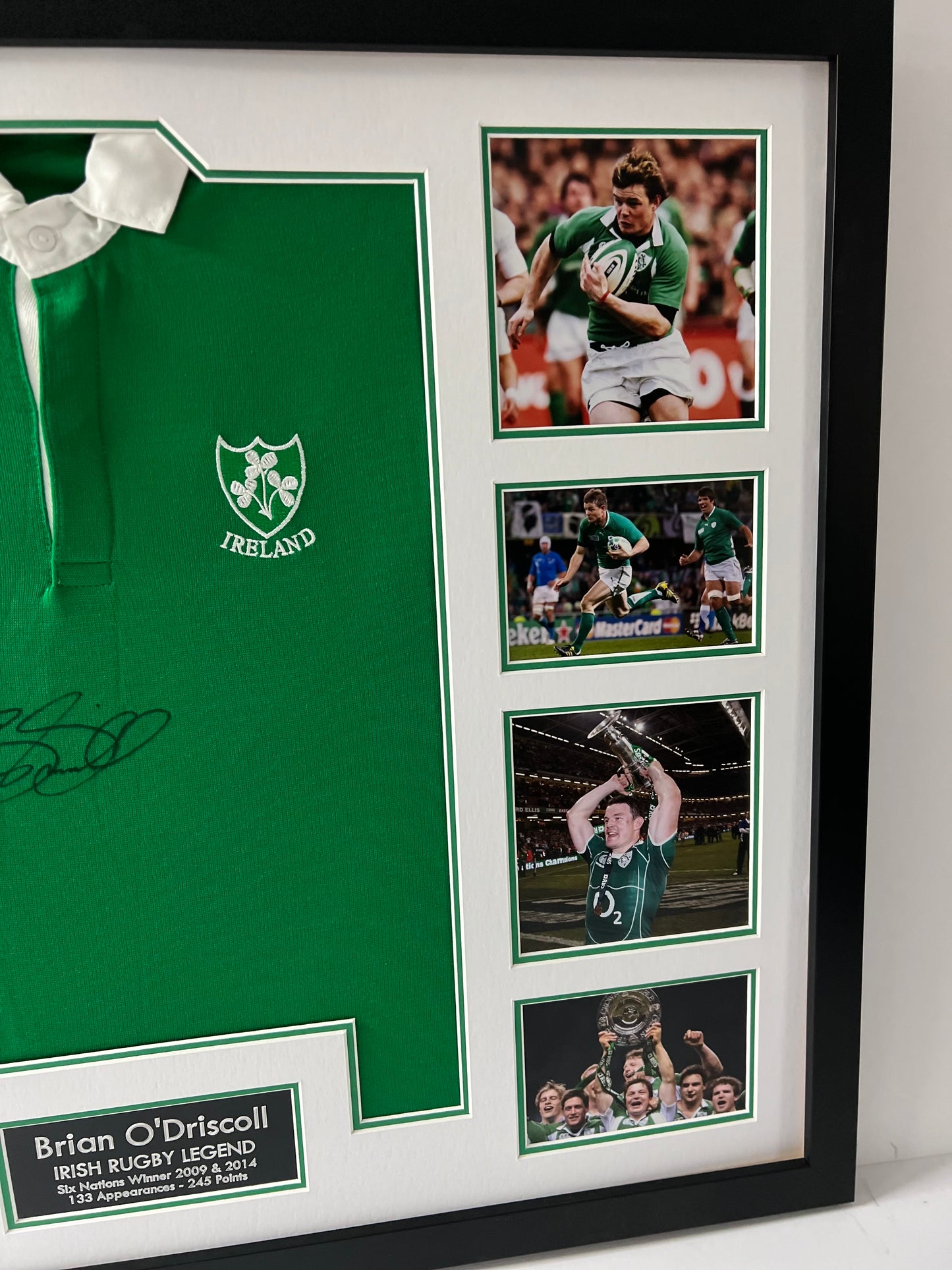 Brian O'Driscoll Irish Rugby Legend Signed & Framed Shirt (Ireland White) + Cert
