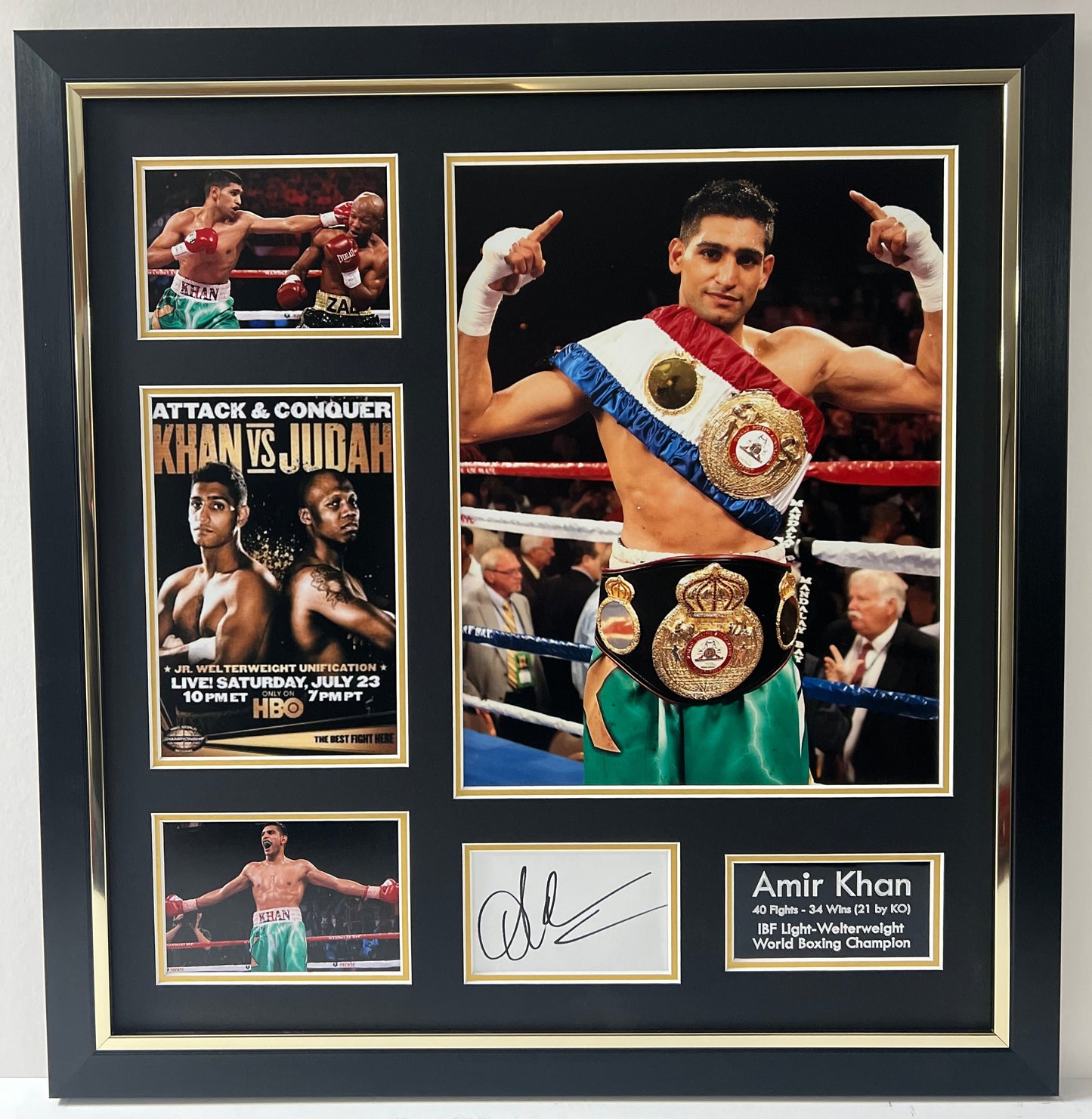 Amir Khan Light Welterweight World Boxing Champion Signed Framed Display + Cert