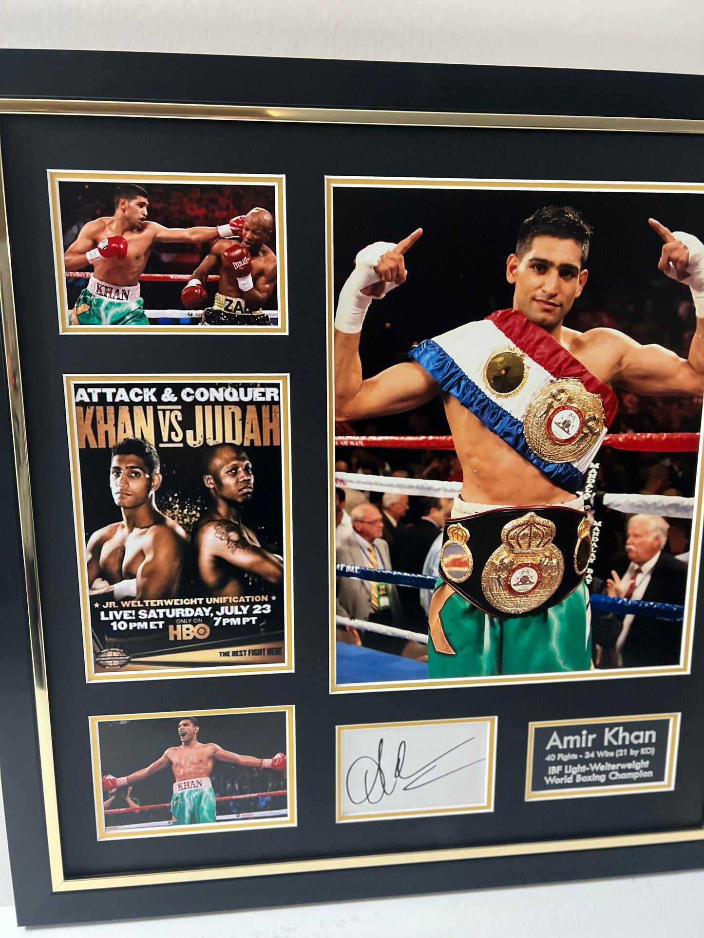 Amir Khan Light Welterweight World Boxing Champion Signed Framed Display + Cert