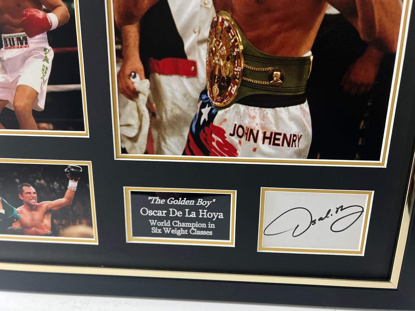 Oscar De La Hoya - World Boxing Champion in Six Weight Classes Signed & Framed Display + Cert