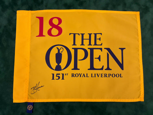 Brian Harman Winner Signed 151st The Open at Royal Liverpool Golf Flag + Dealer COA