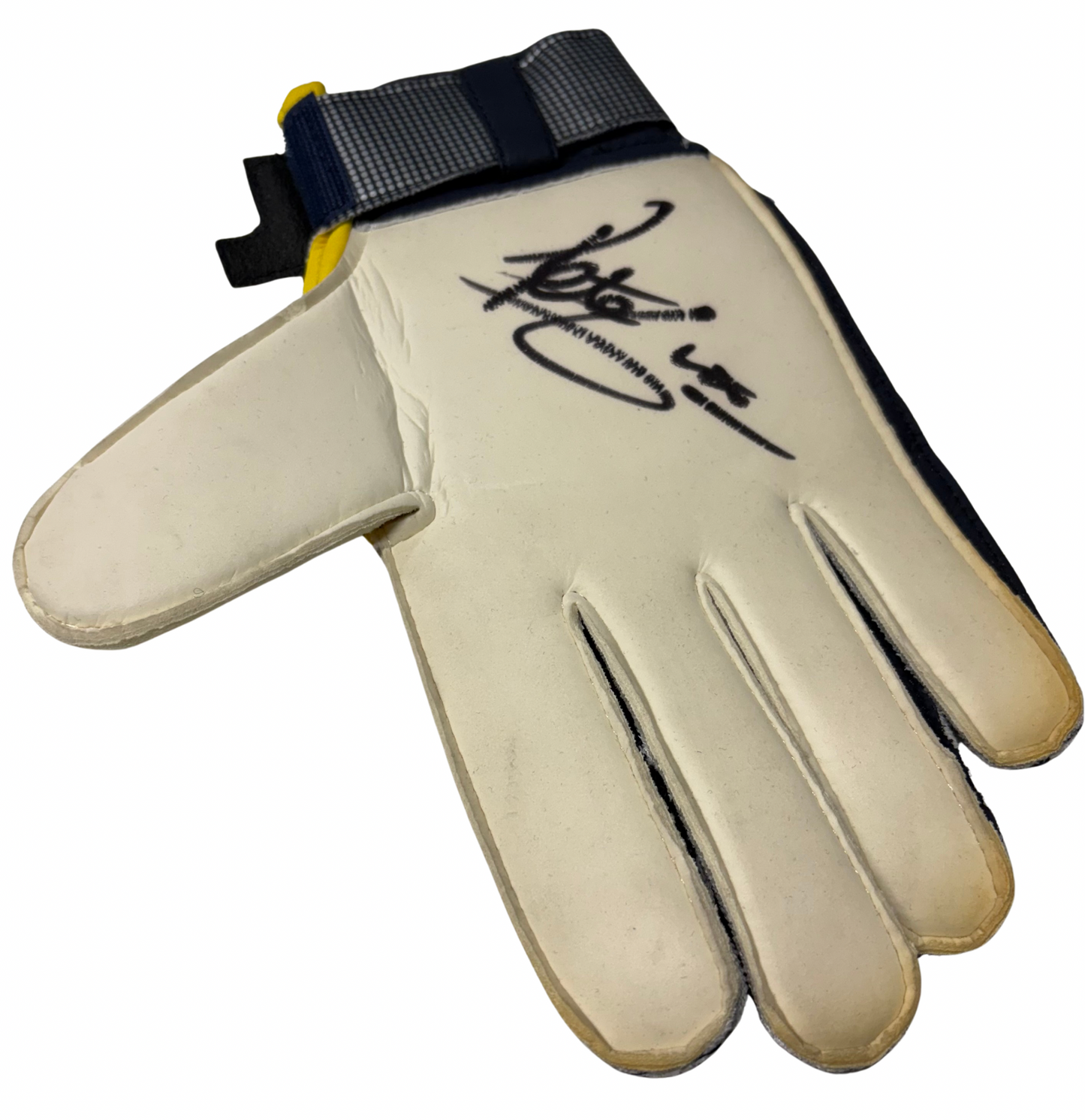 Peter Shilton- Leicester City & Nottingham Forest Legend- Signed Umbro Navy Blue & Yellow Goalkeeper Glove with COA