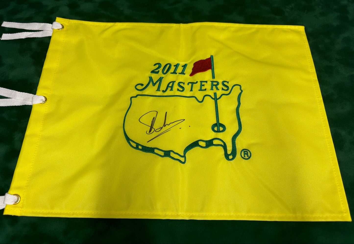 Charl Schwartzel Winner Signed 2011 Masters Golf Flag + Dealer COA