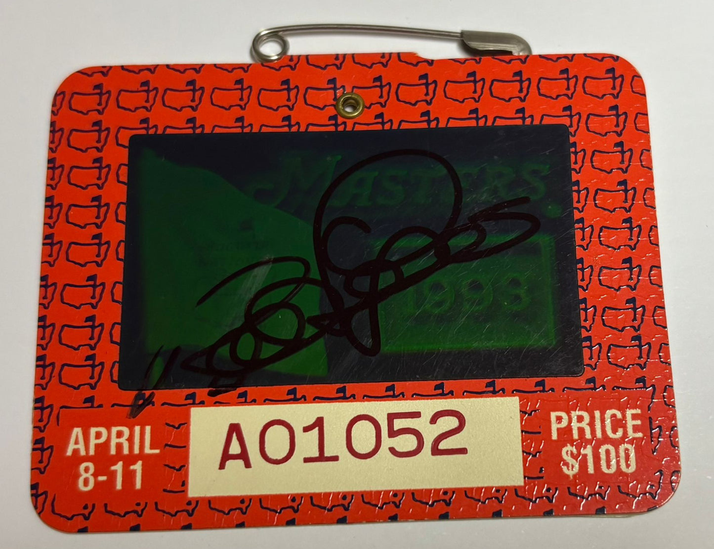 1993 Augusta Masters Ticket Signed by Winner Bernhard Langer + Dealer COA