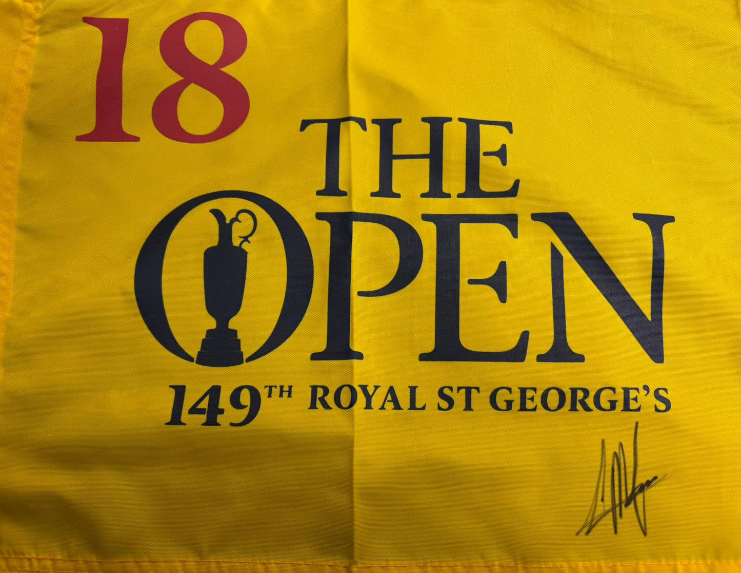 149th Open at Royal St Georges Golf Pin Flag Signed by Winner Collin Morikawa + Dealer COA