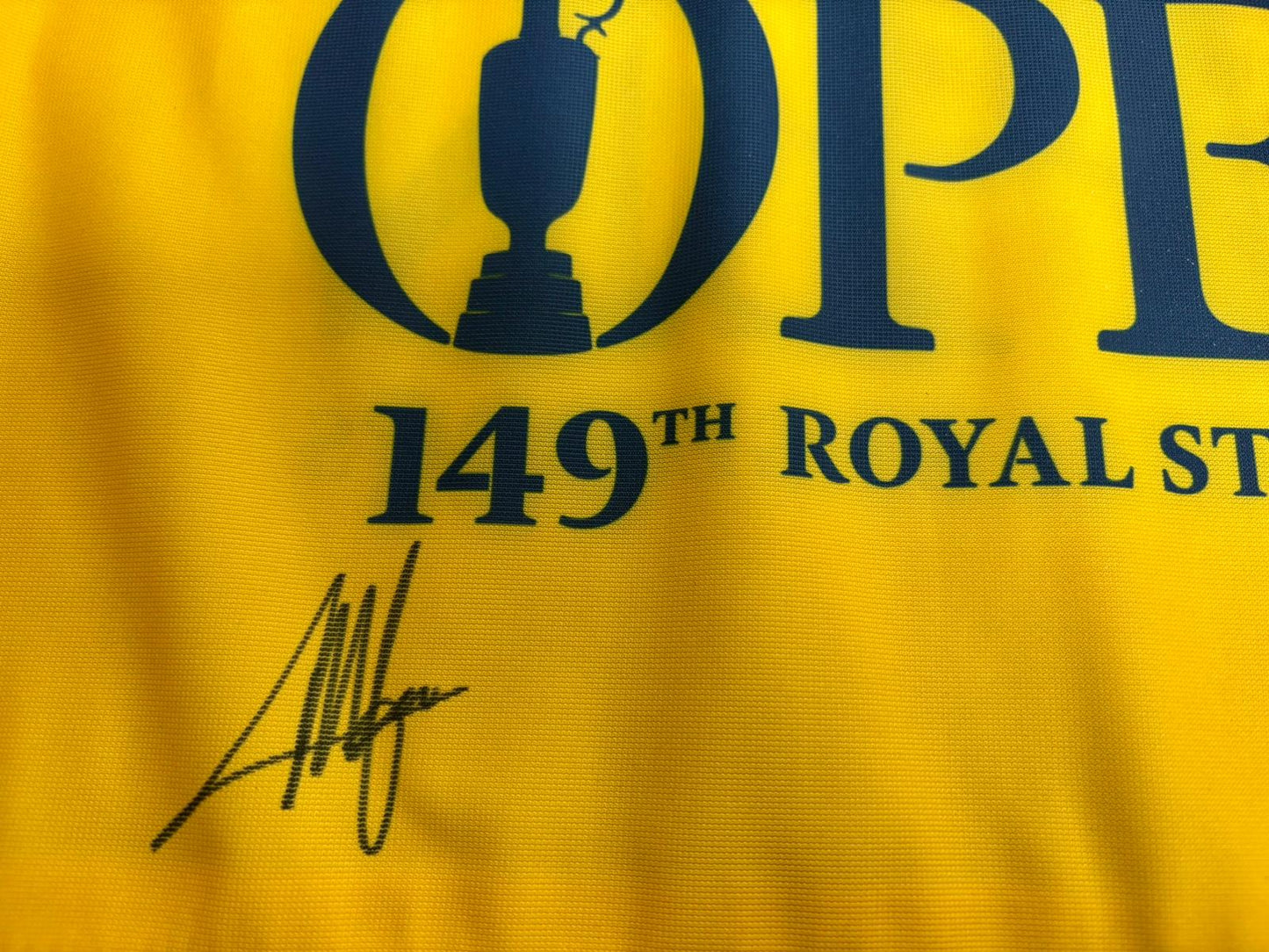 149th Open at Royal St George's 13th Hole Course Used Golf Flag Signed by Winner Collin Morikawa + COA