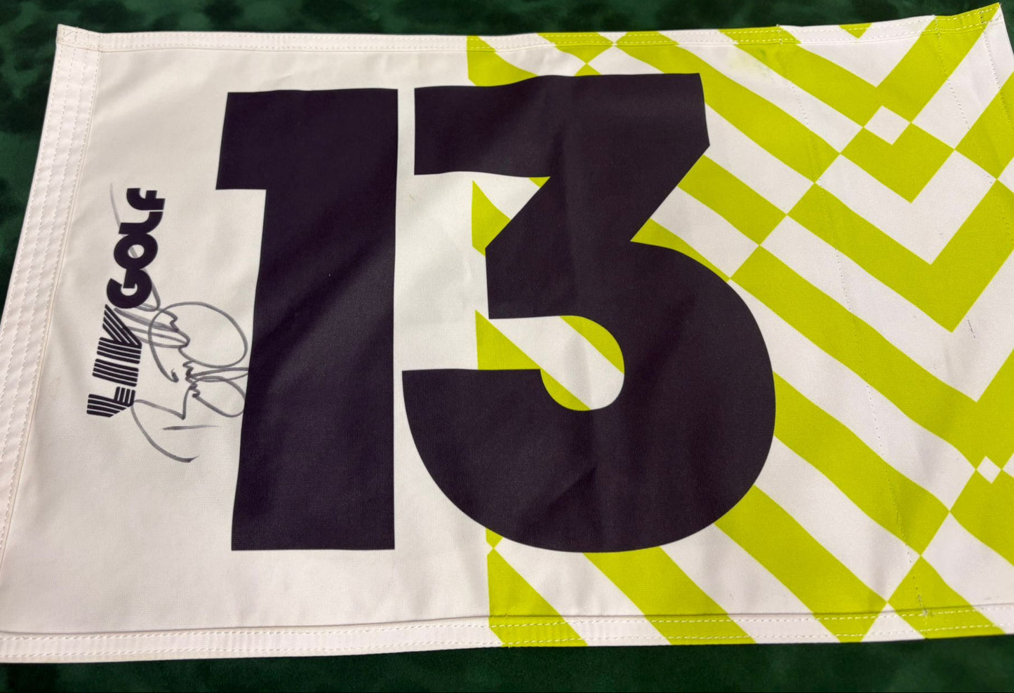 Bryson DeChambeau Winner Signed Course Used 2023 LIV Chicago 13th Hole Golf Flag + COA