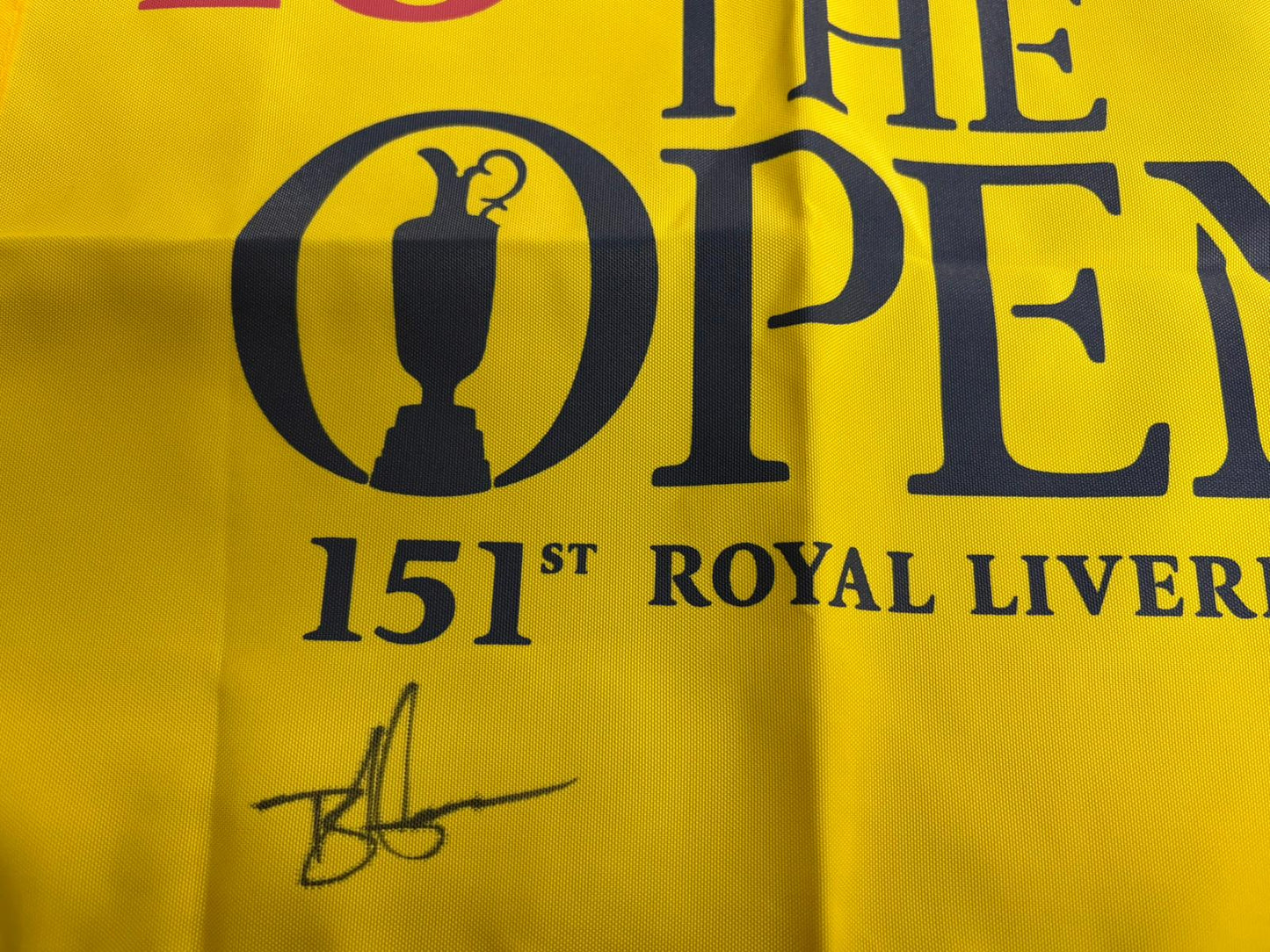 151st Open at Royal Liverpool Golf Flag Signed by Winner Brian Harman + Dealer COA
