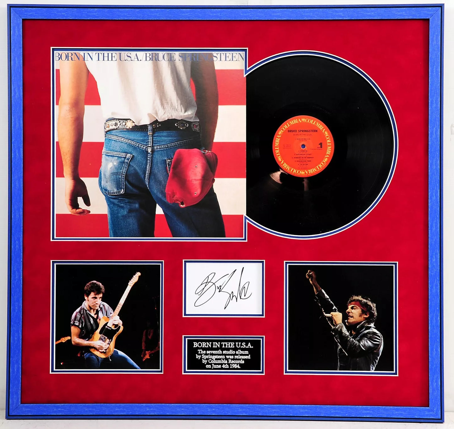 Bruce Springsteen 'Born in the USA' Framed & Signed Vinyl Display + Dealer COA