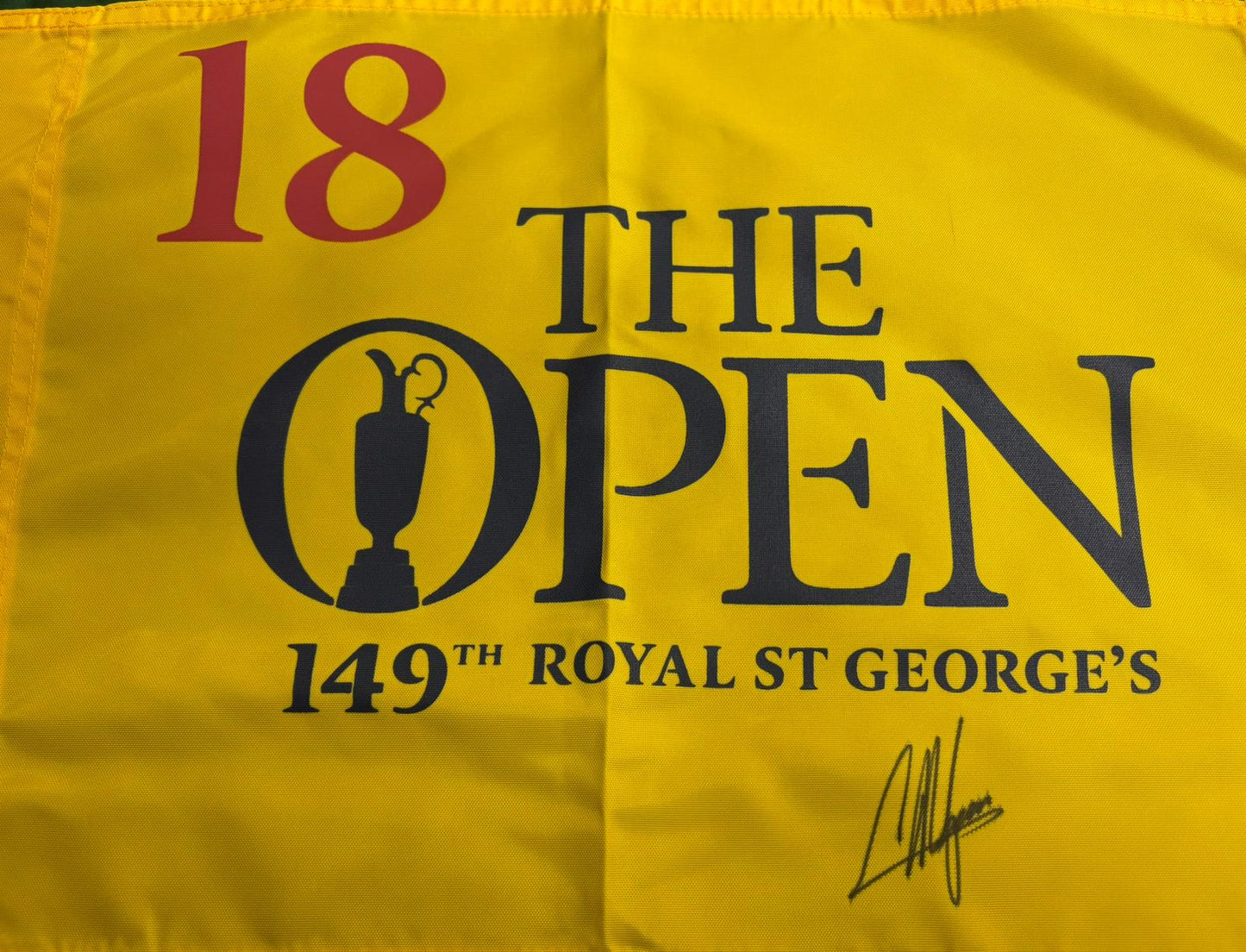 149th Open at Royal St Georges Golf Pin Flag Signed by Winner Collin Morikawa + Dealer COA