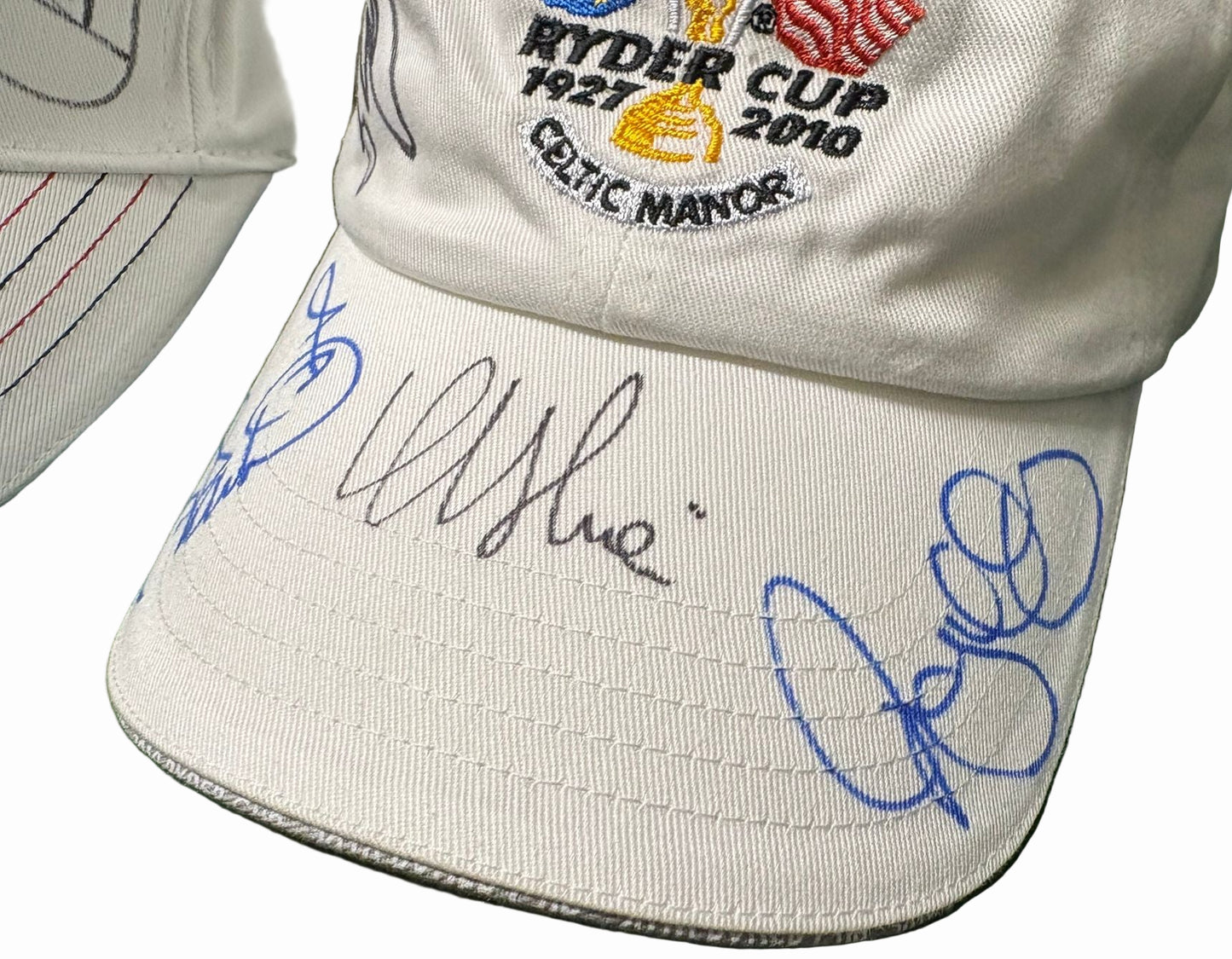 2010 Ryder Cup at Celtic Manor Golf Caps Signed by 9 Team Europe Players + COA