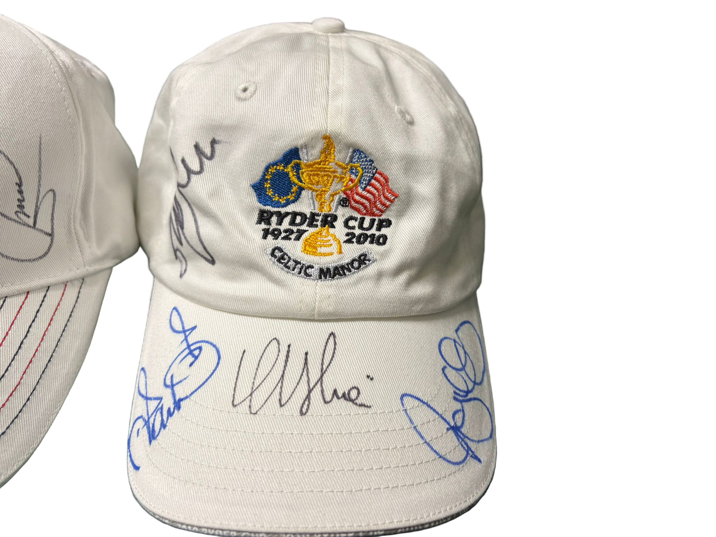2010 Ryder Cup at Celtic Manor Golf Caps Signed by 9 Team Europe Players + COA