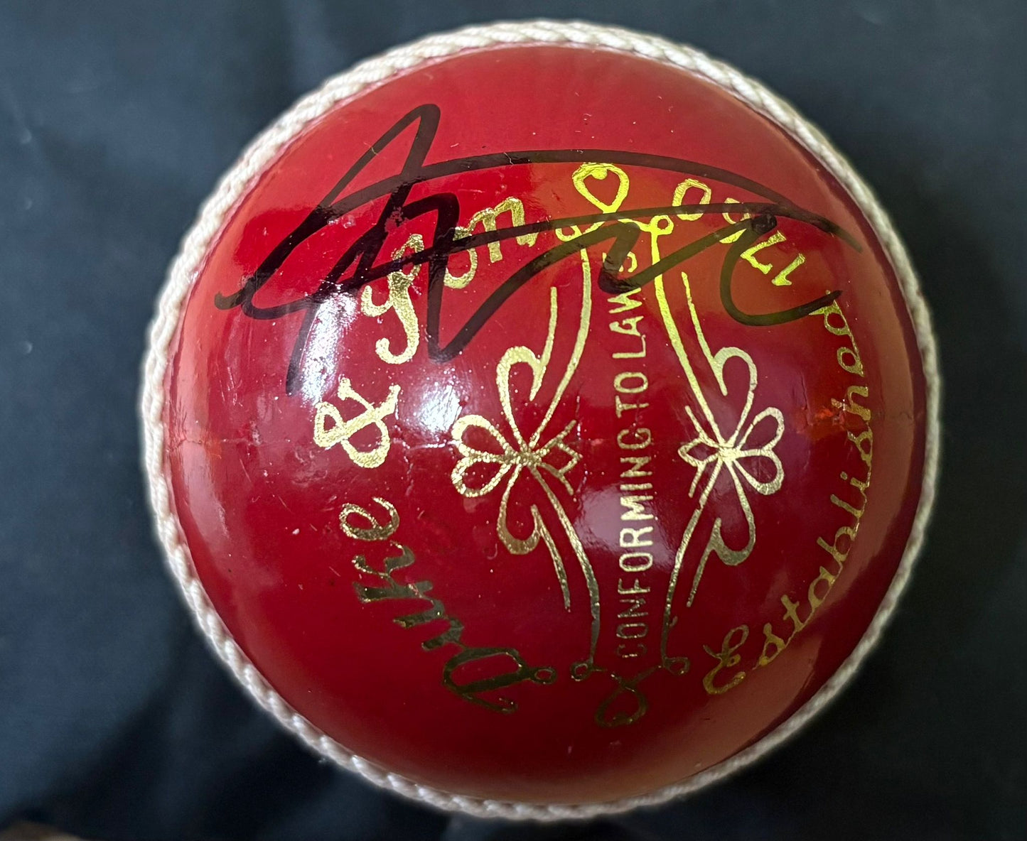 England Test Cricketer Josh Tongue Signed Red Cricket Ball + Dealer COA