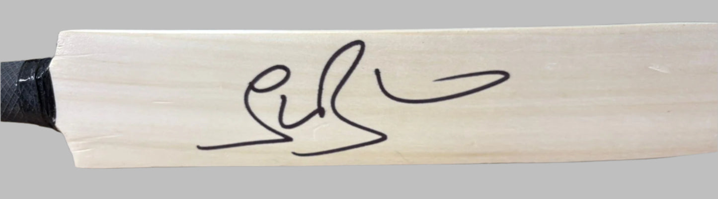 England Cricket Legend & Star Bowler Stuart Broad Signed Mini Cricket Bat + COA