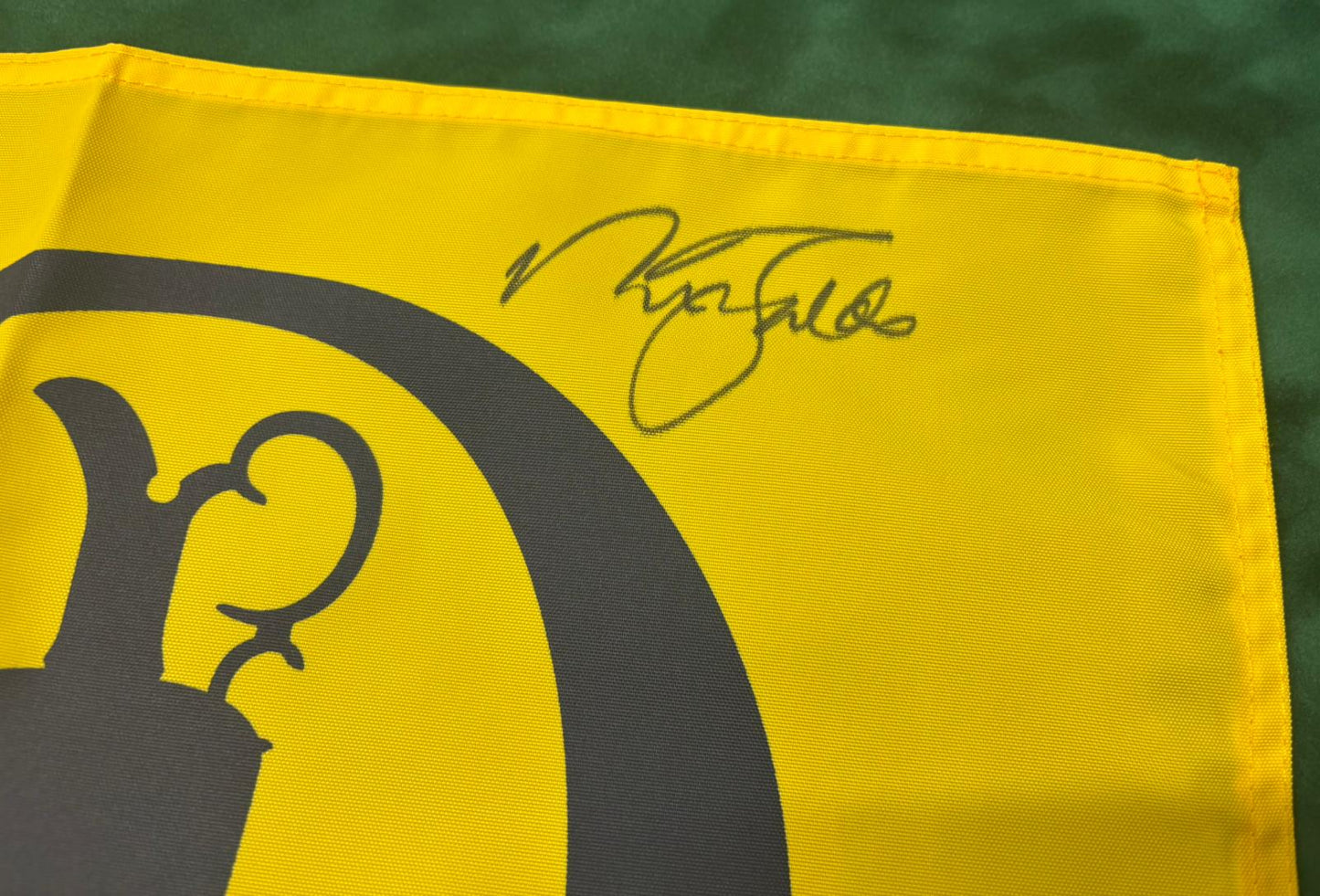 Sir Nick Faldo World Golf Hall of Fame Member Signed Undated Open Flag + Cert