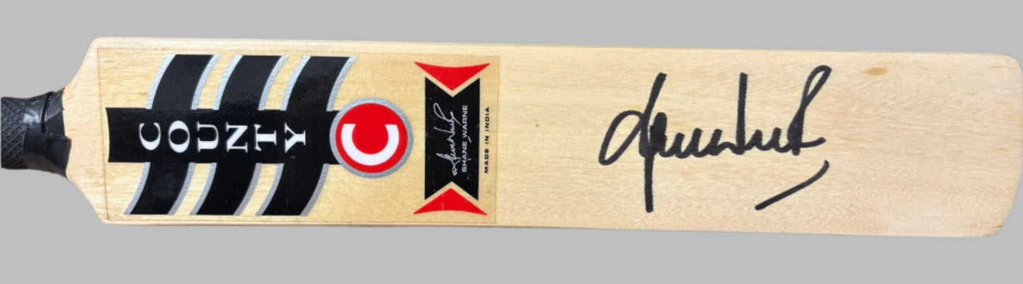 Shane Warne Australian Cricket Legend Signed Mini Cricket Bat + Dealer COA