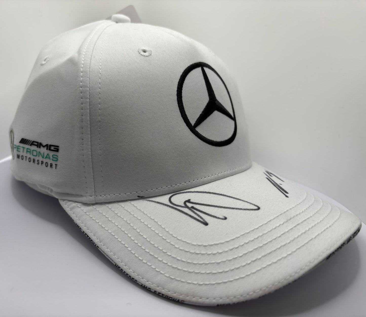Lewis Hamilton & Valtteri Bottas Signed Mercedes AMG Petronas White F1 Cap with COA