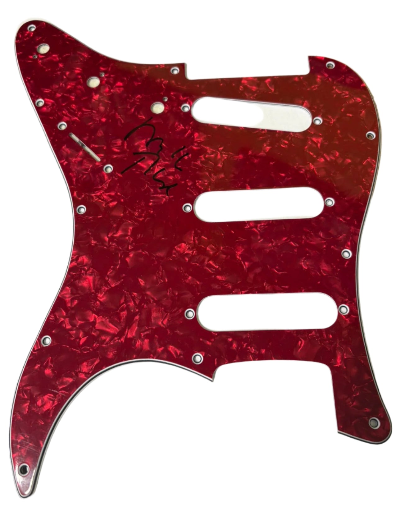 Mike Rutherford - Mike & The Mechanics Signed Electric Guitar Pickguard + Dealer COA