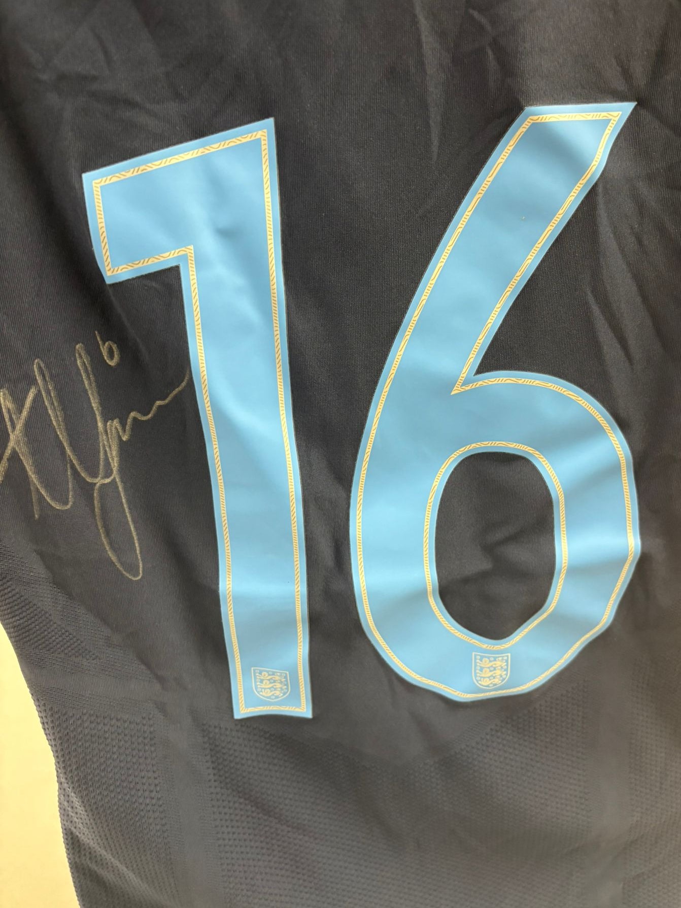 Alfie Mawson #16 Signed Game Worn England U21's Football Shirt + Dealer COA