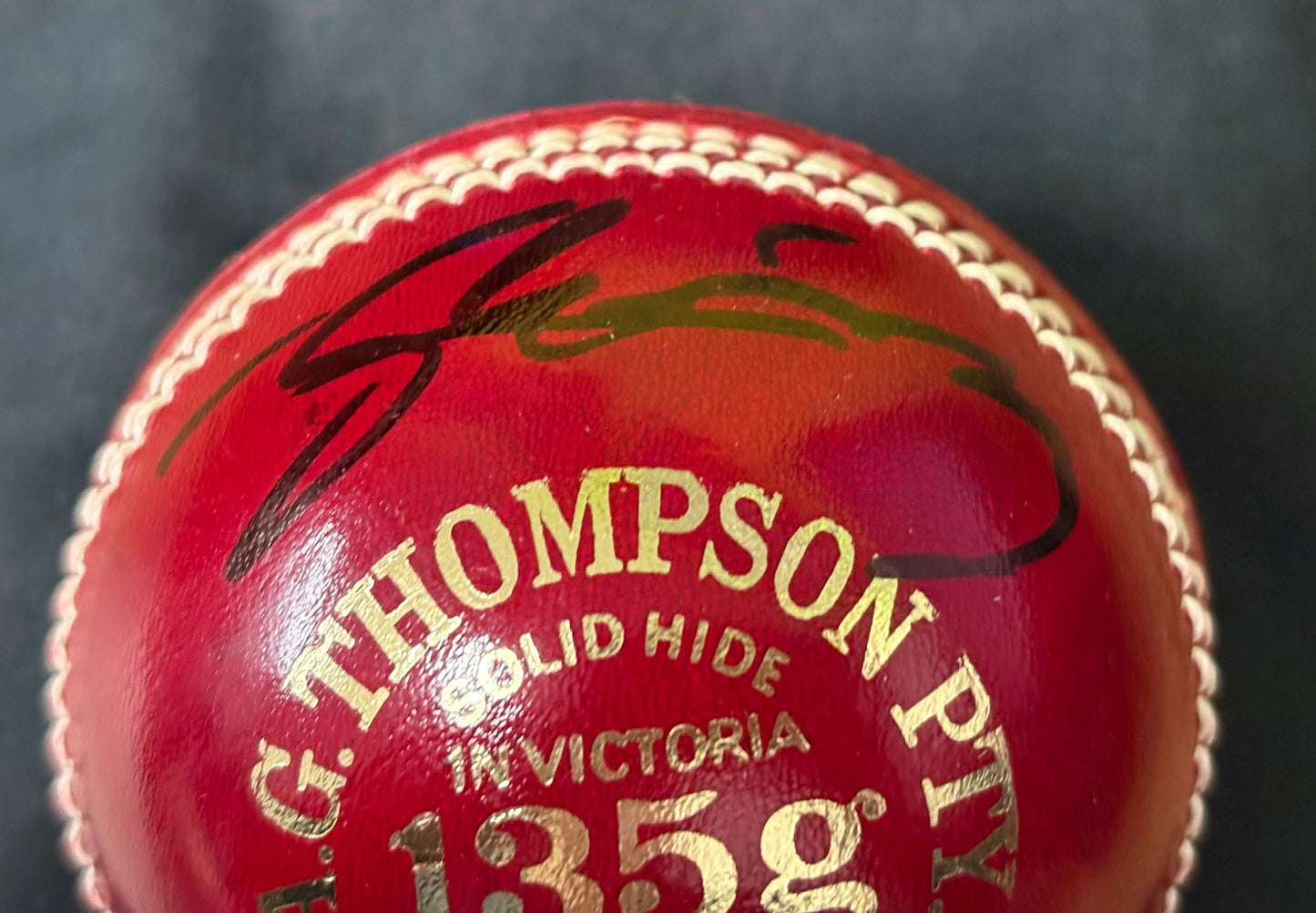 England & Somerset Cricketer Shoaib Bashir Signed Red Cricket Ball + Dealer COA