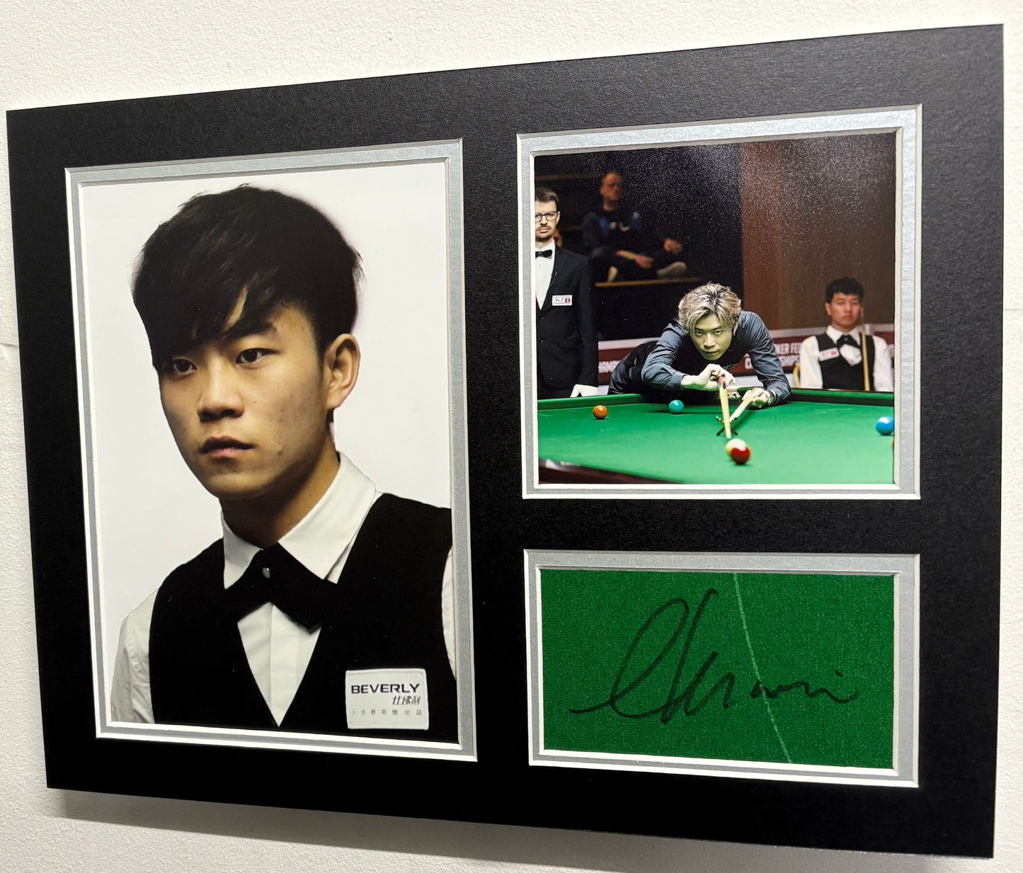 2024 WSF Open Champion Cheung Ka Wai Signed Table Baize Display + Dealer COA